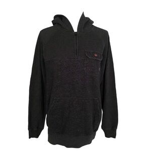 Billabong Men's Pull Over Marled Black Hooded Sweatshirt Size M